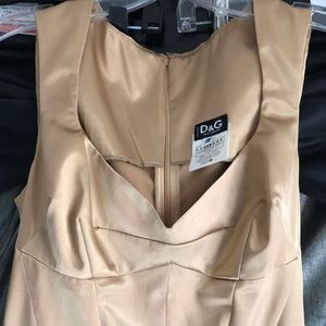 Vtg D & G silk gold dress